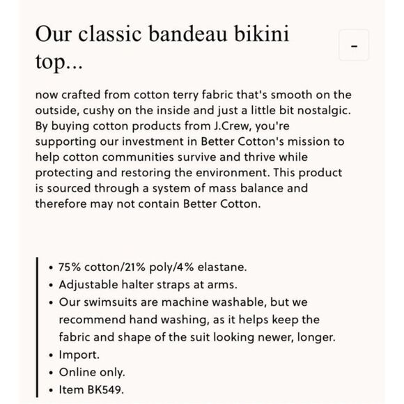 J Crew Coral Terrycloth Bandeau Bikini Top Sz 2X NWT - Picture 12 of 16